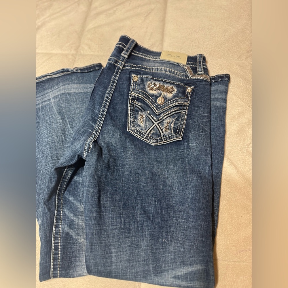 Miss Me Blue Flare & Wide Leg Jeans - Picture 3 of 8